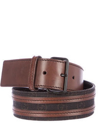 Gucci Leather Trimmed Gg Belt