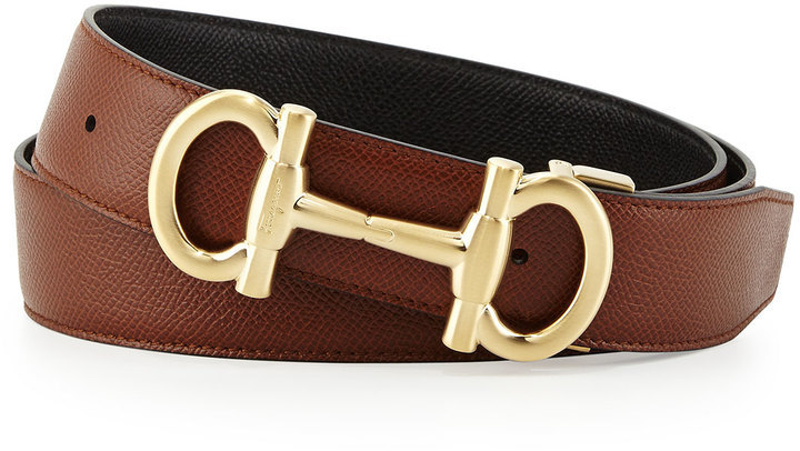 Salvatore Ferragamo Parigi Reversible Leather Belt Brownblack, $395 ...