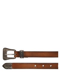 Saint Laurent 20mm Western Buckle Leather Belt