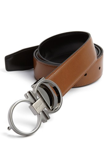 Salvatore Ferragamo Reversible Leather Belt - Black and Brown