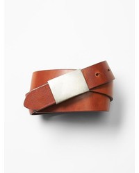 Gap Silver Plaque Leather Belt
