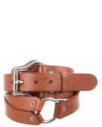 Ralph Lauren Silver Tone Buckle Leather Belt