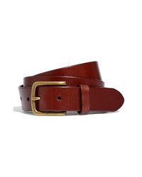 Madewell Thin Leather Belt In Rich Brown At Nordstrom