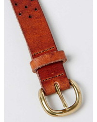 Topman Tan Perforated Leather Belt