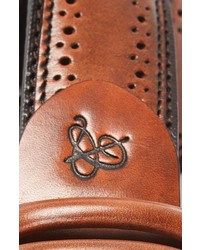Canali Vitello Brogue Leather Belt