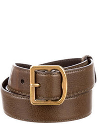 Saint Laurent Yves Brown Leather Belt