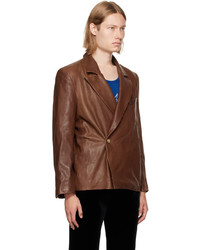 Enfants Riches Deprimes Brown Double Breasted Leather Jacket