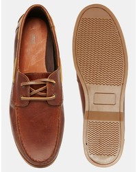 Asos Brand Boat Shoes In Leather