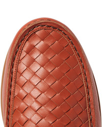 Bottega Veneta Intrecciato Leather Boat Shoes