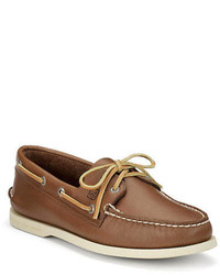 Sperry Tan A O Two Eye Leather Boat Shoes