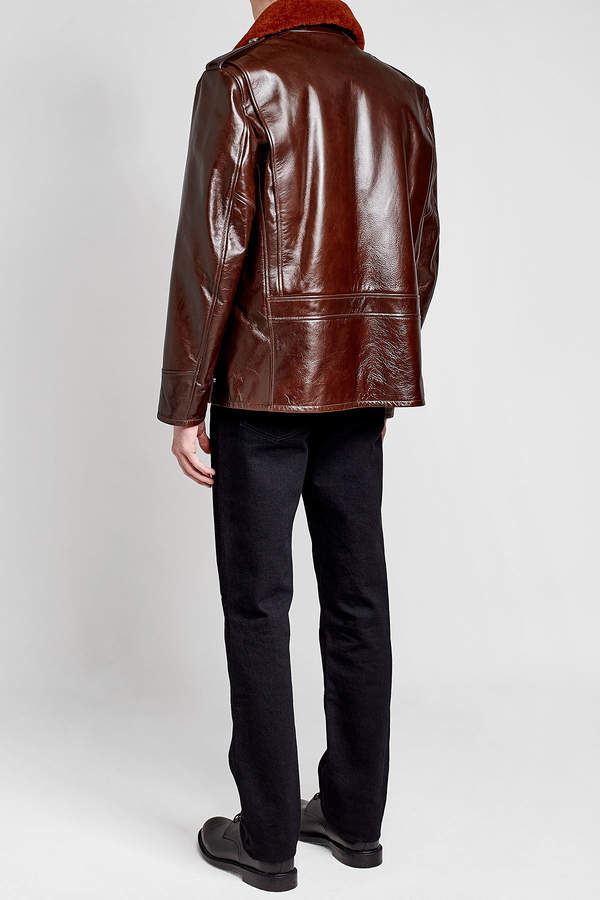 Calvin Klein 205w39nyc Leather Jacket With Shearling Collar, $1,631 |   | Lookastic