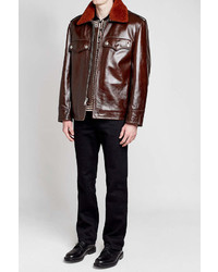 Calvin Klein 205w39nyc Leather Jacket With Shearling Collar