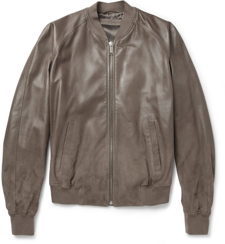 Alexander McQueen Degrade Leather And Nubuck Bomber Jacket | Where to