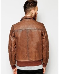 Asos Brand Leather Harrington