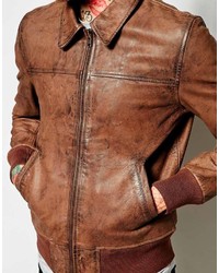 Asos Brand Leather Harrington