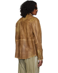 Diesel Brown L Clime Leather Jacket