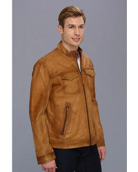 Stetson Burnish Leather Jacket With Inset Pkts