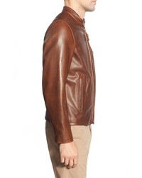 Schott NYC Cafe Racer Oil Tanned Cowhide Leather Moto Jacket