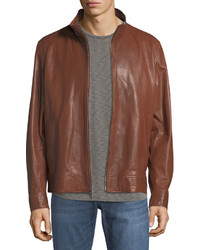 Peter Millar Classic Leather Bomber Jacket