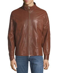 Peter Millar Classic Leather Bomber Jacket