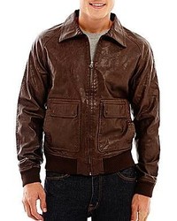 Arizona Faux Leather Bomber Jacket