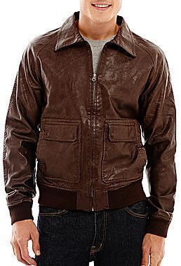 Arizona Faux Leather Bomber Jacket, $78 | jcpenney | Lookastic