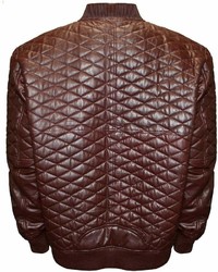 Franchise Club Franchise Club Double Diamond Quilted Lambskin Leather Bomber Jacket