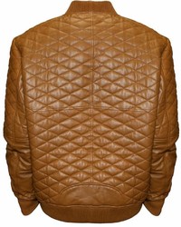 Franchise Club Franchise Club Double Diamond Quilted Lambskin Leather Bomber Jacket