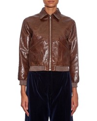 Hillier Bartley Point Collar Leather Bomber Jacket