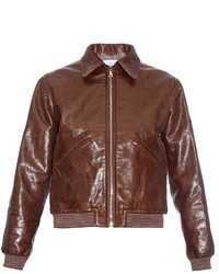 Hillier Bartley Point Collar Leather Bomber Jacket
