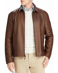 Polo Ralph Lauren Maxwell Lambskin Leather Zip Jacket