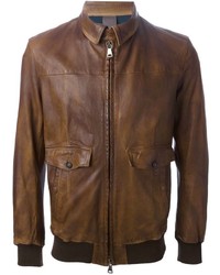Orciani Leather Bomber Jacket