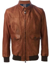 Orciani Leather Bomber Jacket