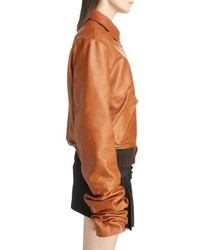 Saint Laurent Oversize Sleeve Leather Bomber