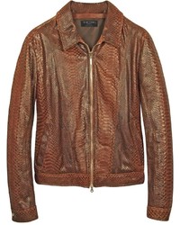 Forzieri Python Leather Motorcycle Jacket