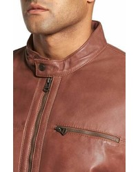 Cole Haan Washed Lamb Leather Moto Jacket