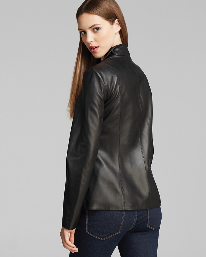 wing collar leather jacket