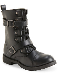 Aeropostale Faux Leather Buckled Combat Boot