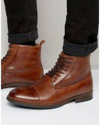 Aldo Asodda Lace Up Boots In Tan Leather