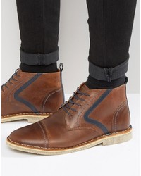 Asos Boots In Brown Leather