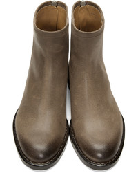 Maison Margiela Brown Leather Zip Boots