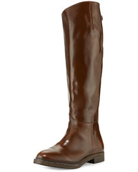 Brushed Leather Riding Boots Brown