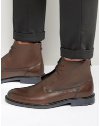 Boss Orange By Hugo Boss Cultroot Leather Lace Up Boots