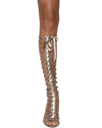 Casadei 100mm Metallic Leather Cage Boots