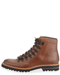 Kenneth Cole Click Ery Leather Wing Tip Boot Cognac