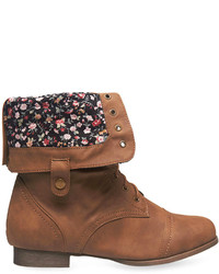 Wet Seal Floral Foldover Combat Boots Wide Width