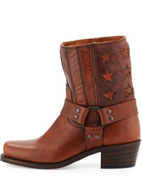 Frye Harness Americana Star Leather Boot Tan