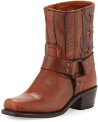 Frye Harness Americana Star Leather Boot Tan