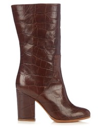 Alexa Wagner Heidi Crocodile Effect Leather Boots