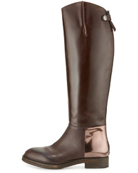 Brunello Cucinelli Leather Riding Boots Brown